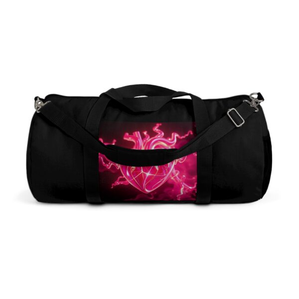 Neon Heart Design Duffel Bag - Perfect for Gym and Weekend Getaways - Image 9