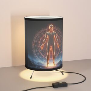 Quantum Man Tripod Lamp with High-Res Shade - Cosmic Human Design