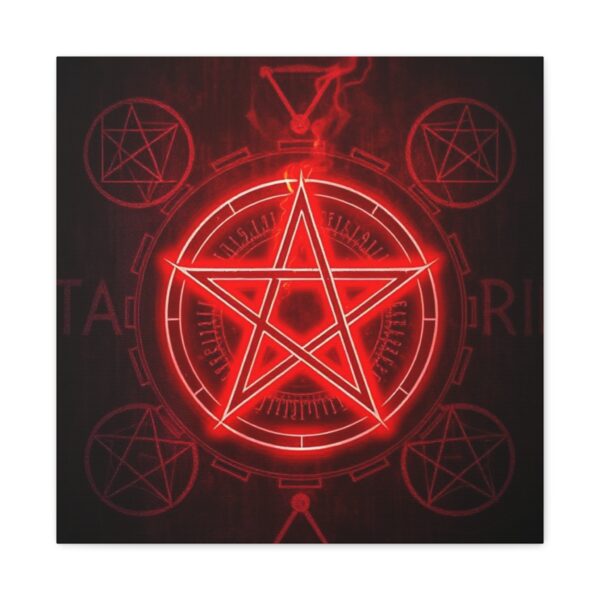 Red Pentagram Canvas Art - Mystical Home Decor - Image 2
