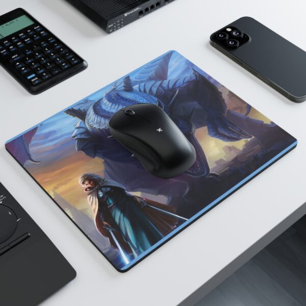 Blue Dragon Mistress Mouse Pad - Ideal for Gamers & Creatives - Image 3