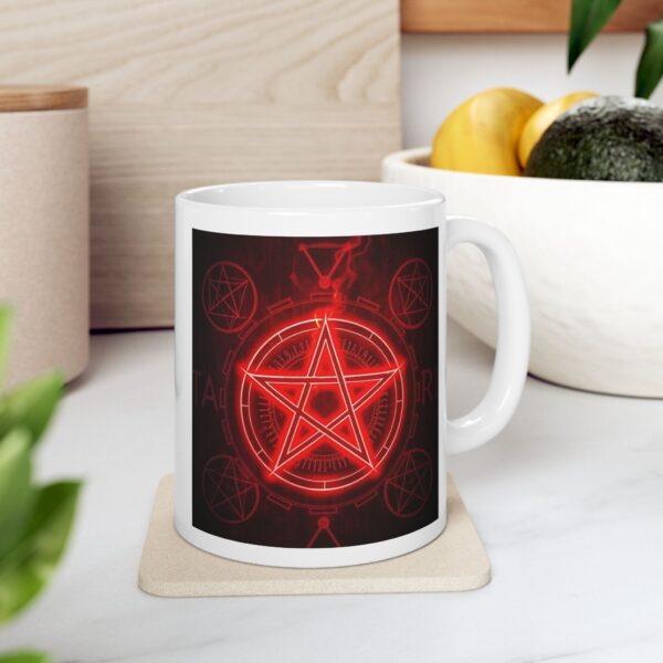 Red Pentagram Ceramic Mug - Perfect for Coffee Lovers
