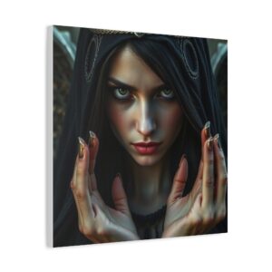 Mystical Dark Sorceress Canvas Wall Art - Fantasy Adornments