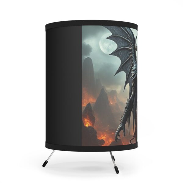 Gothic Tripod Lamp with Dragon Queen Shade - High-Res Fantasy Decor - Image 3
