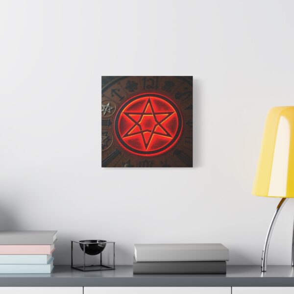 Neon Hexagram Mystical Canvas Art - 12" Stretched Wall Decor for Spiritual Vibes - Image 18