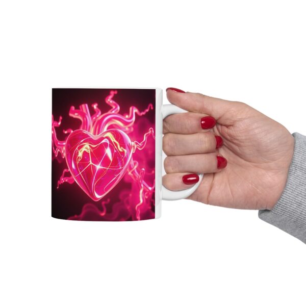 Electric Heart Ceramic Mug - 11oz & 15oz | Vibrant Coffee Cup for Love & Joy - Image 13