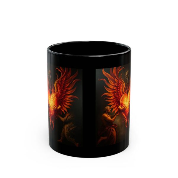 Mythical Phoenix Black Mug - 11oz & 15oz | Artistic Gift for Fantasy Lovers - Image 2