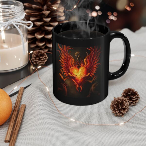 Mythical Phoenix Black Mug - 11oz & 15oz | Artistic Gift for Fantasy Lovers - Image 7