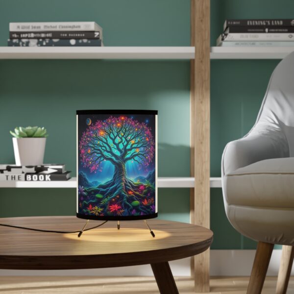 Enchanted Tree Tripod Lamp - High-Res Printed Shade for Cozy Ambiance - Image 6