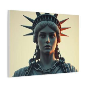 Liberty in Chains Wall Art - Matte Stretched Canvas Decor with Statue of Liberty Design