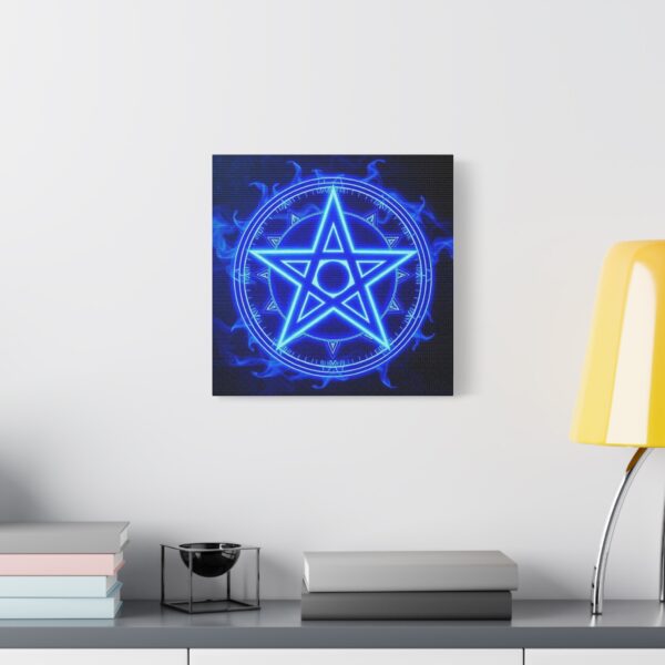 Mystical Blue Pentagram Canvas Art – Modern Wall Decor for Magic Lovers - Image 3