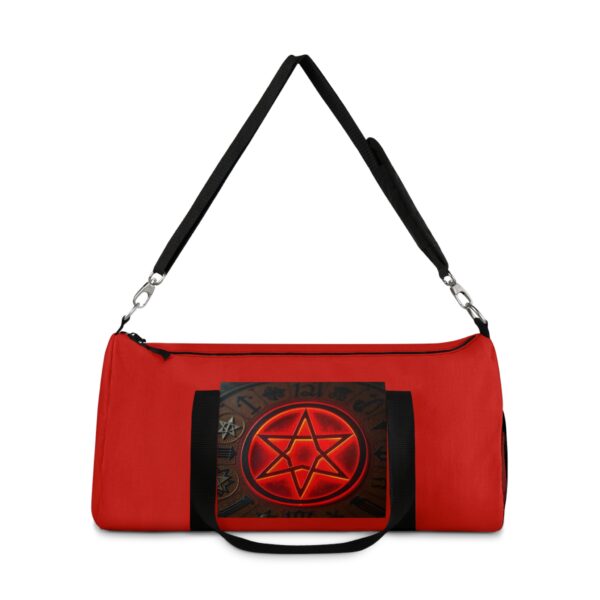 Red Graphic Duffel Bag with Hexagram Design - Stylish Gym & Travel Accessory - Image 10