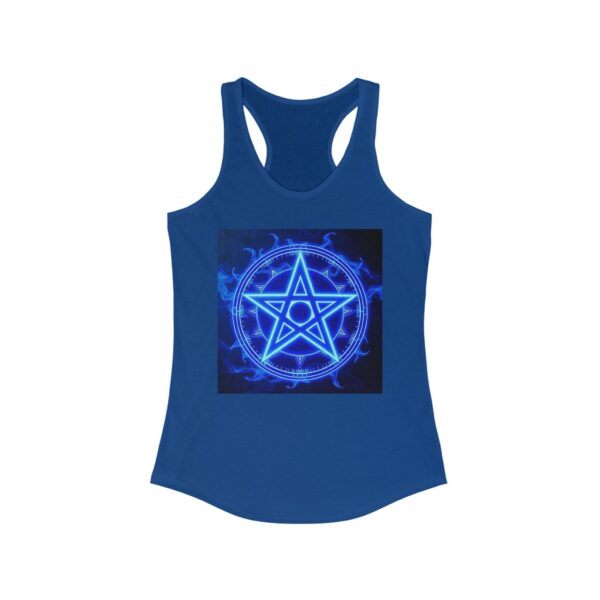 Women's Mystic Pentagram Racerback Tank Top - Bohemian Style for Rituals and Summer Vibes
