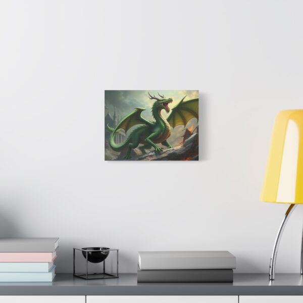 Majestic Green Dragon Canvas Art - Stretched Matte Decor for Fantasy Lovers - Image 8