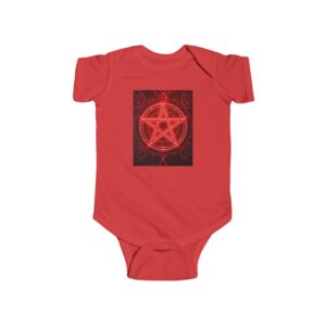 Neon Red Pentagram - 3 Colors - Infant Bodysuit for Trendy Babies