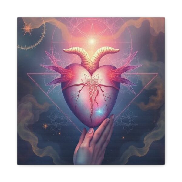 Mystical Heart Canvas Wall Art - Stretched Matte Design for Bohemian Decor - Image 2