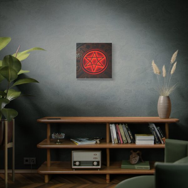 Neon Hexagram Mystical Canvas Art - 12" Stretched Wall Decor for Spiritual Vibes - Image 5