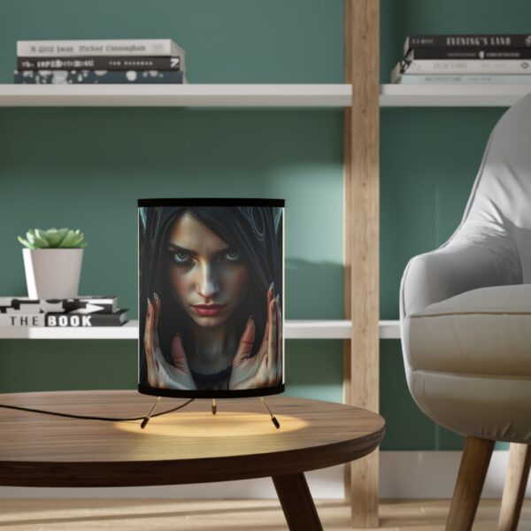 Prophetess Tripod Lamp with High-Res Shade - Unique Decor for Mysterious Ambiance - Image 6
