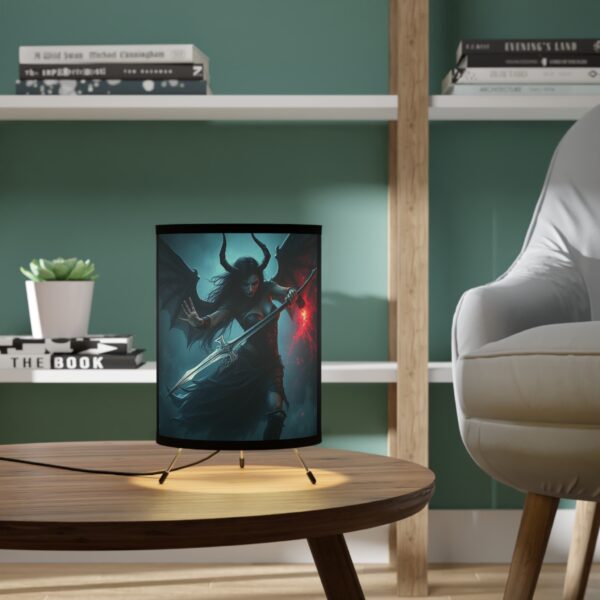 Gothic Tripod Lamp with High-Res Printed Shade - Fantasy Decor for Home & Office - Image 6