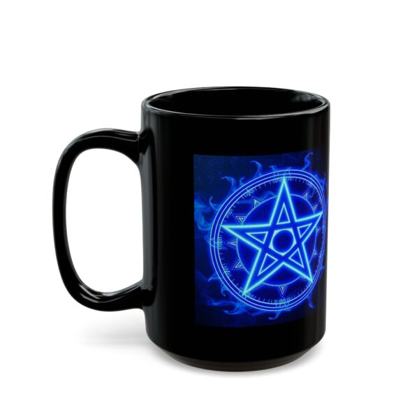 Mystical Blue Pentagram Black Mug - 11oz & 15oz - Perfect for Magic Lovers & Occult Enthusiasts - Image 11