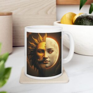 Celestial Sun & Moon Ceramic Mug - 11oz & 15oz, Astrology Coffee Cup