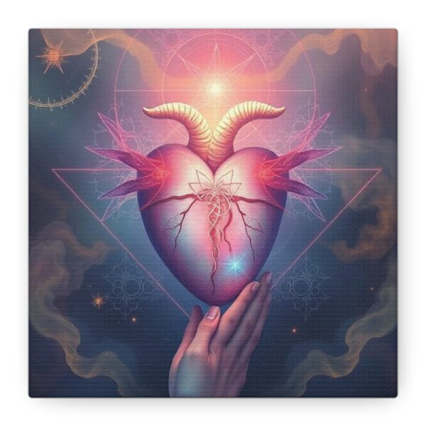 Mystical Heart Canvas Wall Art - Stretched Matte Design for Bohemian Decor - Image 5