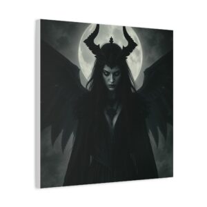 Gothic Moonlit Canvas Art - Dark Angel Decor