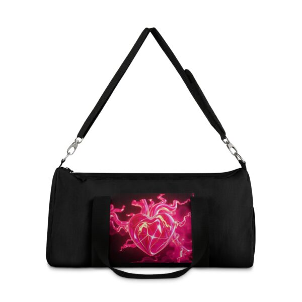 Neon Heart Design Duffel Bag - Perfect for Gym and Weekend Getaways - Image 2