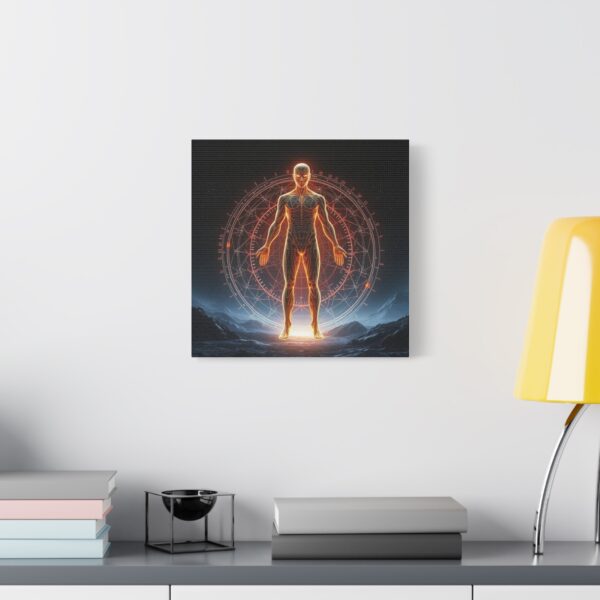 Quantum Man Matte Canvas Art - Stretched 1.25" - Sci-Fi Design - Image 3
