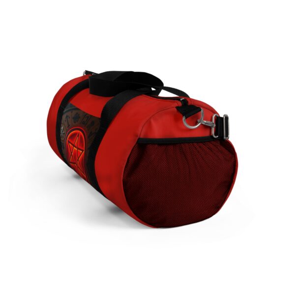 Red Graphic Duffel Bag with Hexagram Design - Stylish Gym & Travel Accessory - Image 5