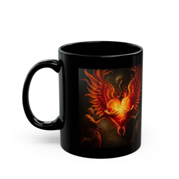 Mythical Phoenix Black Mug - 11oz & 15oz | Artistic Gift for Fantasy Lovers - Image 4