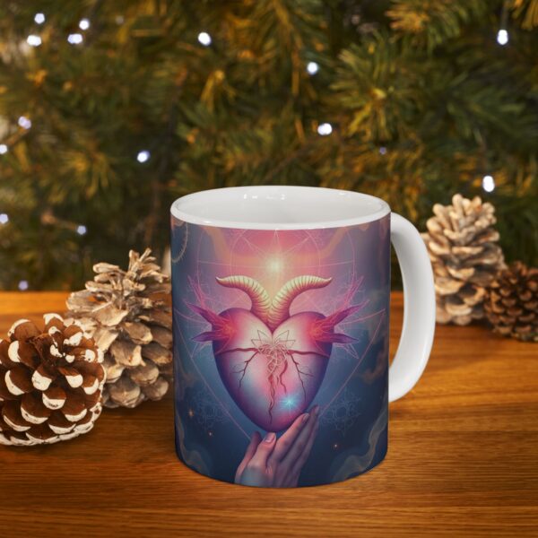 Mystical Heart Ceramic Mug - 11oz & 15oz, Perfect for Spiritual Lovers - Image 10