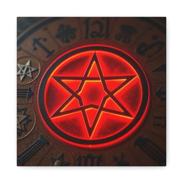 Neon Hexagram Mystical Canvas Art - 12" Stretched Wall Decor for Spiritual Vibes - Image 11