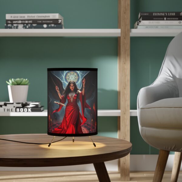 Gothic Tripod Lamp with High-Res Printed Shade - Witchcraft Decor - Image 6