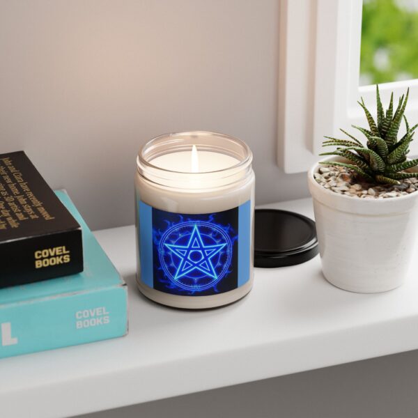 Mystical Blue Pentagram Scented Soy Candle - 9oz Vegan Wax - Image 5