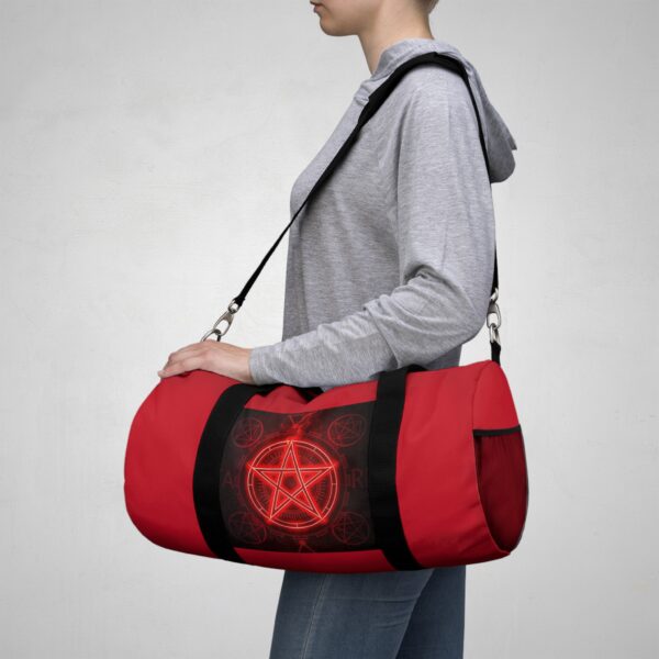 Stylish Red Pentagram Duffel Bag - Perfect for Travel and Gym - Image 8