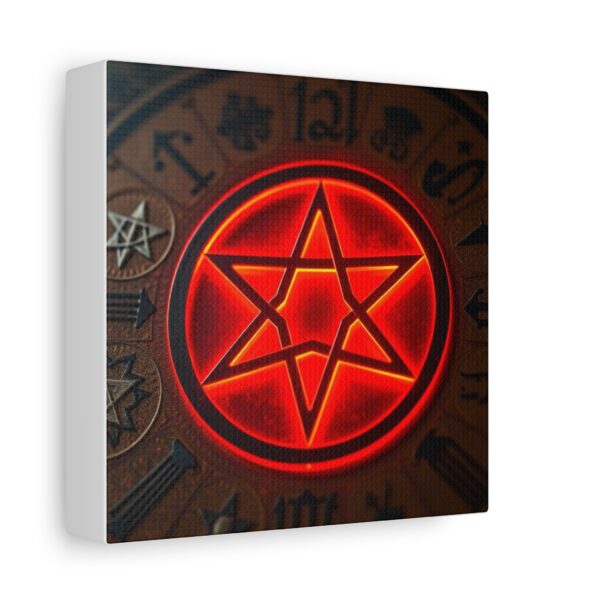 Neon Hexagram Mystical Canvas Art - 12" Stretched Wall Decor for Spiritual Vibes - Image 7