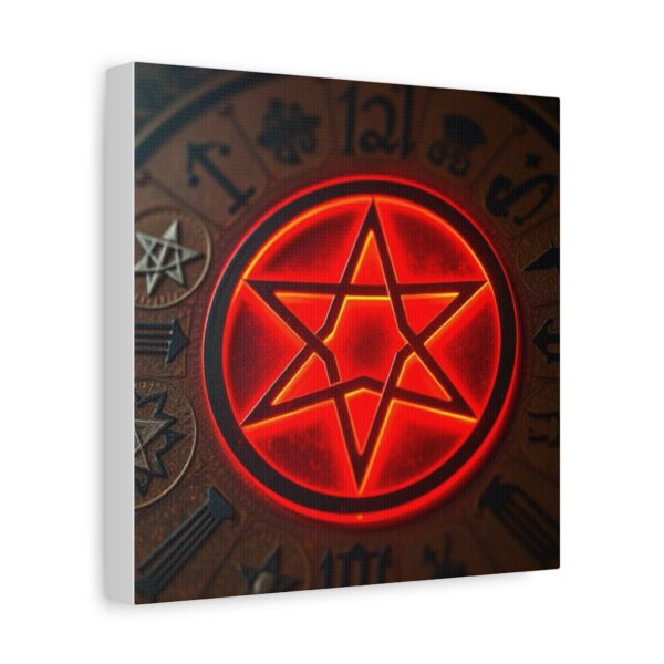 Neon Hexagram Mystical Canvas Art - 12" Stretched Wall Decor for Spiritual Vibes - Image 12