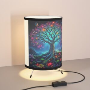 Enchanted Tree Tripod Lamp - High-Res Printed Shade for Cozy Ambiance