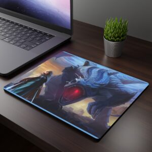 Blue Dragon Mistress Mouse Pad - Ideal for Gamers & Creatives