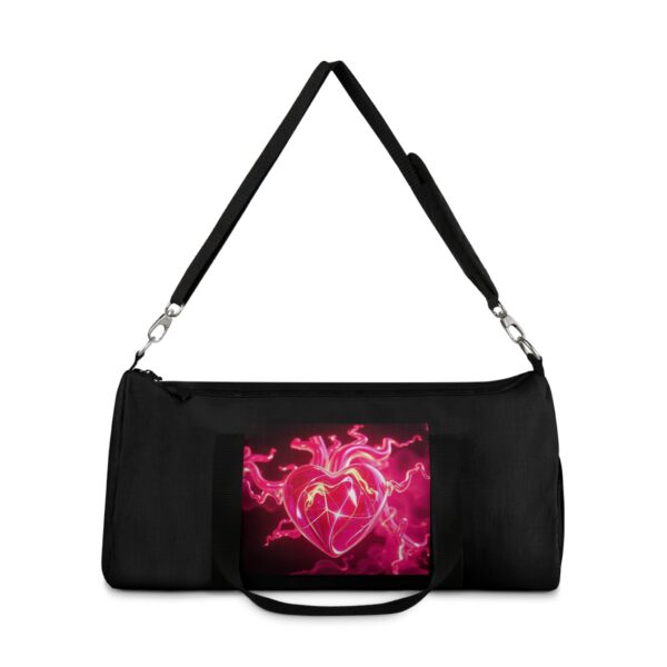 Neon Heart Design Duffel Bag - Perfect for Gym and Weekend Getaways - Image 10