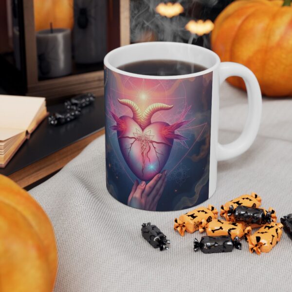 Mystical Heart Ceramic Mug - 11oz & 15oz, Perfect for Spiritual Lovers - Image 8