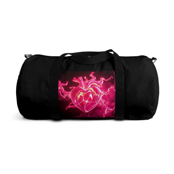 Neon Heart Design Duffel Bag - Perfect for Gym and Weekend Getaways - Image 13