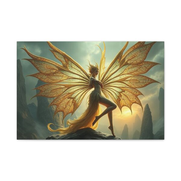 Yellow Fairy Art Print - Stretched Matte Canvas - Image 2