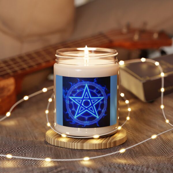 Mystical Blue Pentagram Scented Soy Candle - 9oz Vegan Wax - Image 4