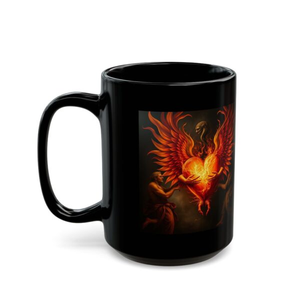 Mythical Phoenix Black Mug - 11oz & 15oz | Artistic Gift for Fantasy Lovers - Image 11