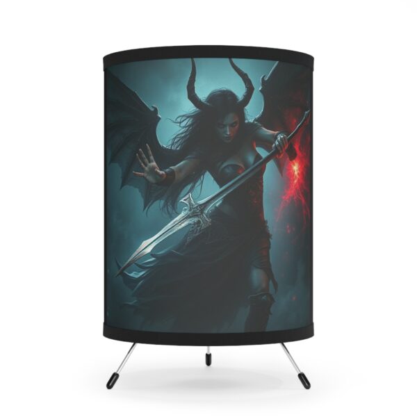Gothic Tripod Lamp with High-Res Printed Shade - Fantasy Decor for Home & Office - Image 2