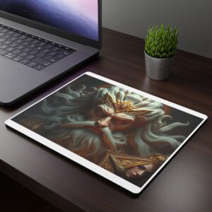 Warrior King Rectangular Mouse Pad with Mythical Design