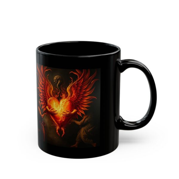 Mythical Phoenix Black Mug - 11oz & 15oz | Artistic Gift for Fantasy Lovers - Image 3